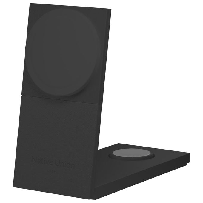 Native Union Rise 3 in 1 caricatore wireless Qi2, ricarica 15W, compatibile iPhone Apple Watch AirPods, nero