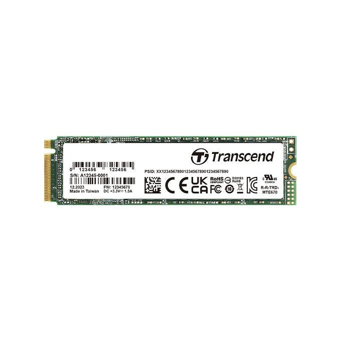 Transcend MTE672A, ssd interno M.2 2280, 256 GB, PCIe 3.0 x4 NVMe, 3D NAND SLC, crittografia AES 256 bit, 2100 MB-s