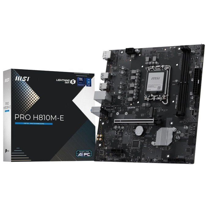MSI scheda madre PRO H810M-E, mATX, Intel LGA1851, DDR5 6400 MT-s, PCIe 5.0 x16, M.2 Gen4, 2.5G LAN
