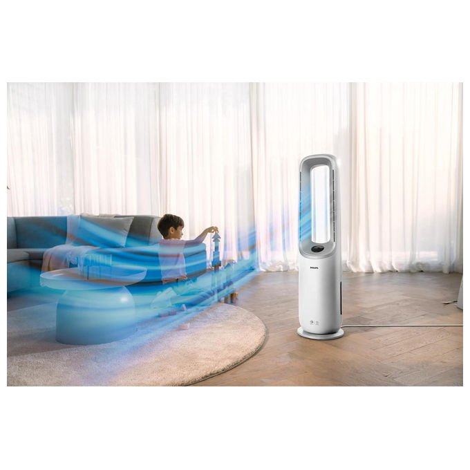 Philips purificatore d'aria e ventilatore 2 in 1, AMF765-10, Air Performer 7000, filtro HEPA NanoProtect, CADR 270 m³-h, 70 m², bianco