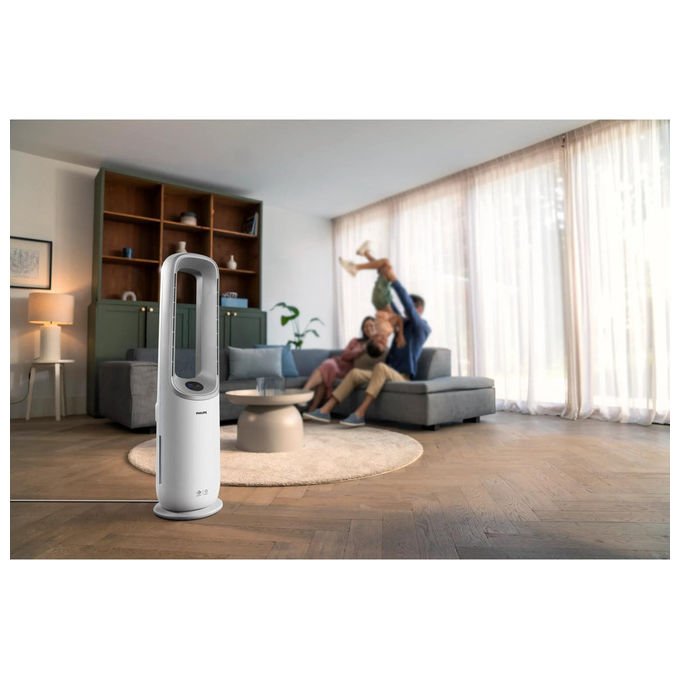Philips purificatore d'aria e ventilatore 2 in 1, AMF765-10, Air Performer 7000, filtro HEPA NanoProtect, CADR 270 m³-h, 70 m², bianco
