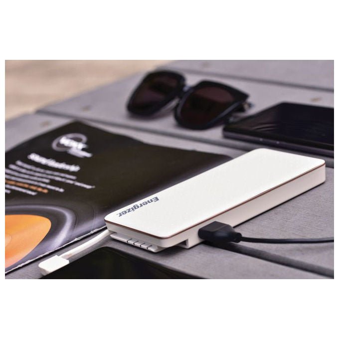 Energizer powerbank 10000 mAh, Quick Charge 3.0, USB-C, uscita USB-A, XP10002CQ, bianco