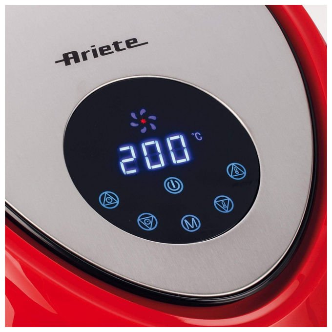 Ariete friggitrice ad aria 7 litri, Airy Fryer XXL, 1800 watt, 7 modalita' di cottura, capacita' 2,5 kg, temperatura fino a 200°C, rosso