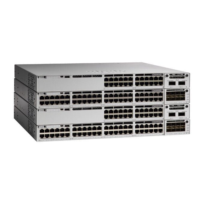 Cisco switch gestito Catalyst C9300L-48UXG-2Q-E, 48 porte, L2-L3, 10G Ethernet, PoE UPOE 675W, 2 slot QSFP+, montaggio rack