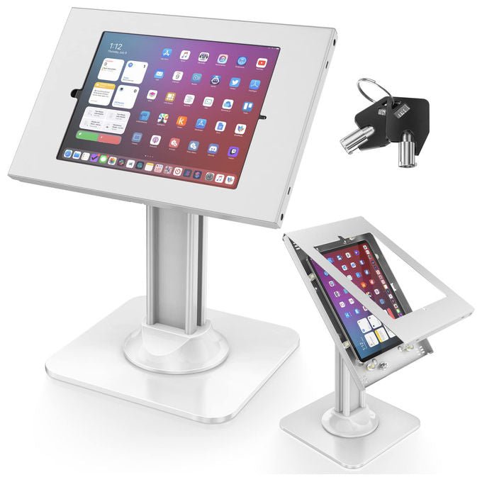 Compulocks supporto antifurto tablet con braccio oscillante, iPad 10a gen 10,9 pollici, inclinabile, alluminio, bianco