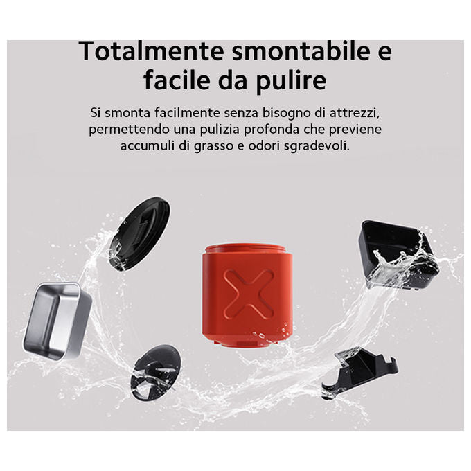 Petoneer smart feeder Titan 14L, distributore automatico cibo cani, Wi-Fi, anti-inceppamento, doppia alimentazione USB e batteria, nero rosso