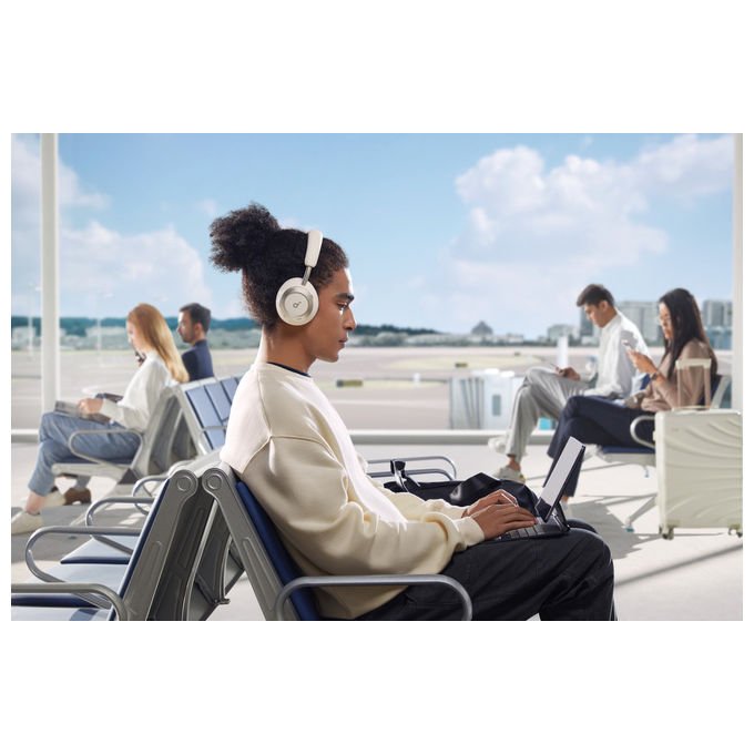 Soundcore Space One Pro, cuffie wireless over-ear, ANC adattivo, Bluetooth 5.3, LDAC, autonomia 60 ore, ricarica rapida, bianco
