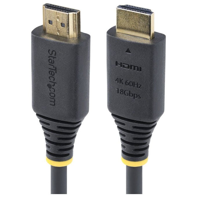 StarTech cavo HDMI 2.0 certificato premium, 2,4 m, 4K 60Hz, 1440p 144Hz, 18Gbps, HDR10, ARC, HDCP 2.2, guaina TPE, nero