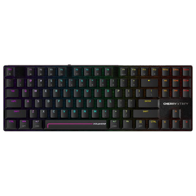 Cherry Xtrfy MX 8.2 Pro TMR Wireless, tastiera gaming TKL magnetica meccanica, switch MK Crystal, tripla connessione 2,4 GHz Bluetooth USB, polling 8000 Hz, nero