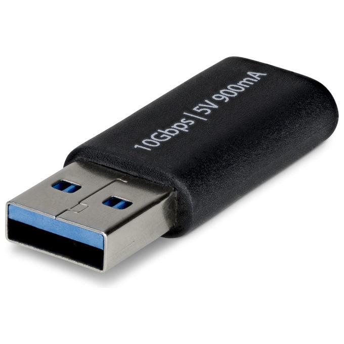 StarTech.com adattatore da usb a a usb c, maschio a femmina, 10 gbps, 5v 900ma, plug and play, nero