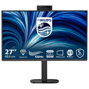 Philips monitor 27 pollici QHD IPS 2560x1440, 120 Hz, USB-C 90W, webcam pop-up Windows Hello, hub USB, ethernet, 27B2U3601H-00
