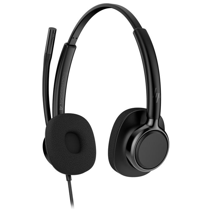 HP Poly cuffie stereo cablate Mission 425 USB, microfono integrato, nero, compatibile Windows, macOS, ChromeOS, Android, iOS