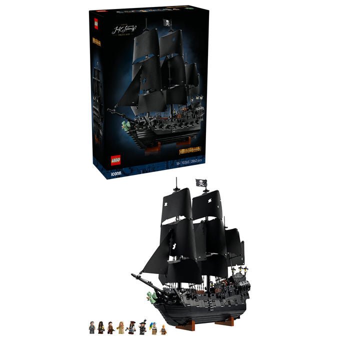 Lego Icons nave pirata del Capitano Jack Sparrow 10365, set da costruzione per adulti, 2862 pezzi, 8 minifigure, Pirati dei Caraibi