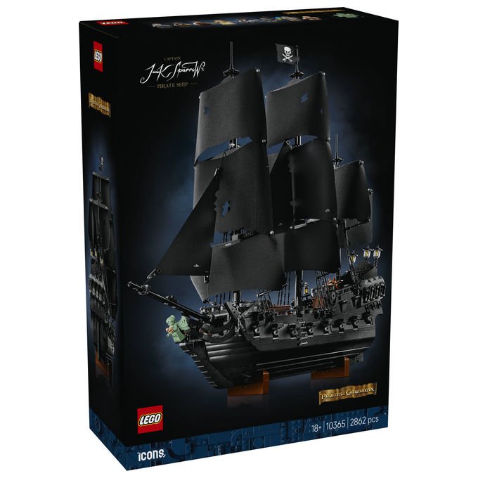 Lego Icons nave pirata del Capitano Jack Sparrow 10365, set da costruzione per adulti, 2862 pezzi, 8 minifigure, Pirati dei Caraibi