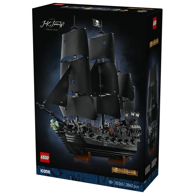 Lego Icons nave pirata del Capitano Jack Sparrow 10365, set da costruzione per adulti, 2862 pezzi, 8 minifigure, Pirati dei Caraibi