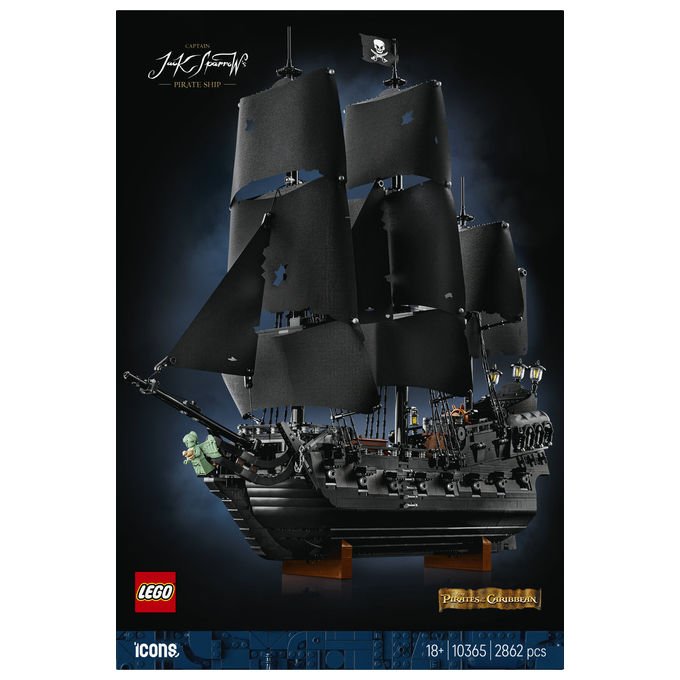 Lego Icons nave pirata del Capitano Jack Sparrow 10365, set da costruzione per adulti, 2862 pezzi, 8 minifigure, Pirati dei Caraibi