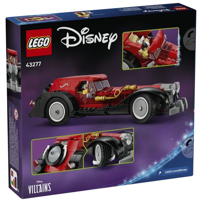 Lego Disney auto di Crudelia De Mon 43277, set costruzione 378 pezzi, minifigure e cane, eta' 9+