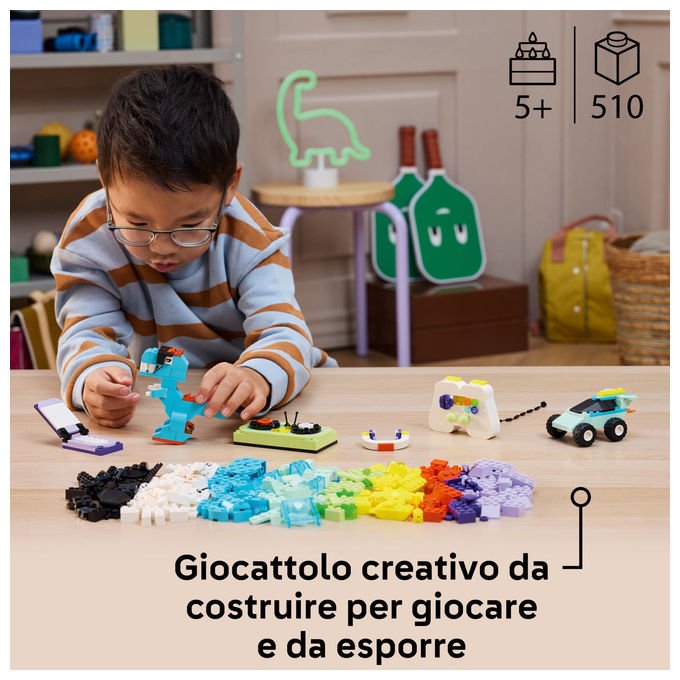 Lego Classic 11043 grande scatola della creativita', 510 mattoncini colorati, set da costruzione, giochi creativi per bambini 5 anni
