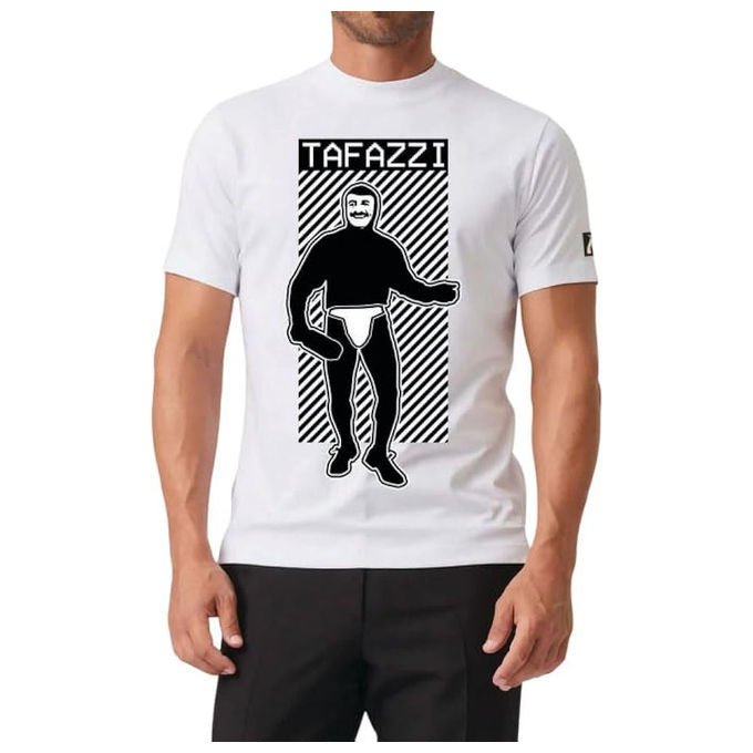 Myagg t-shirt Tafazzi, uomo, grafica originale bianco e nero, 100% cotone, made in Italy, taglia M