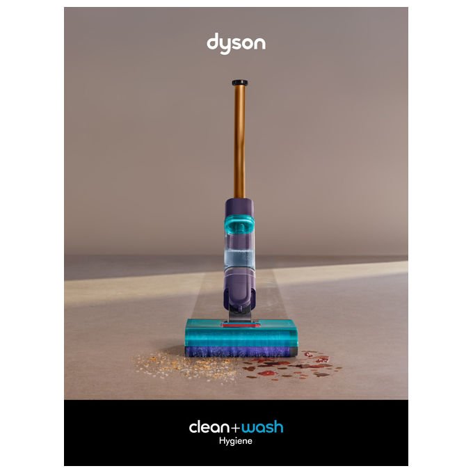Dyson Clean+Wash Hygiene lavapavimenti senza filtro, secco e bagnato, 45 min, 4 modalita', autopulente, blu rame