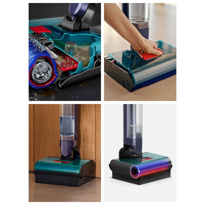 Dyson Clean+Wash Hygiene lavapavimenti senza filtro, secco e bagnato, 45 min, 4 modalita', autopulente, blu rame