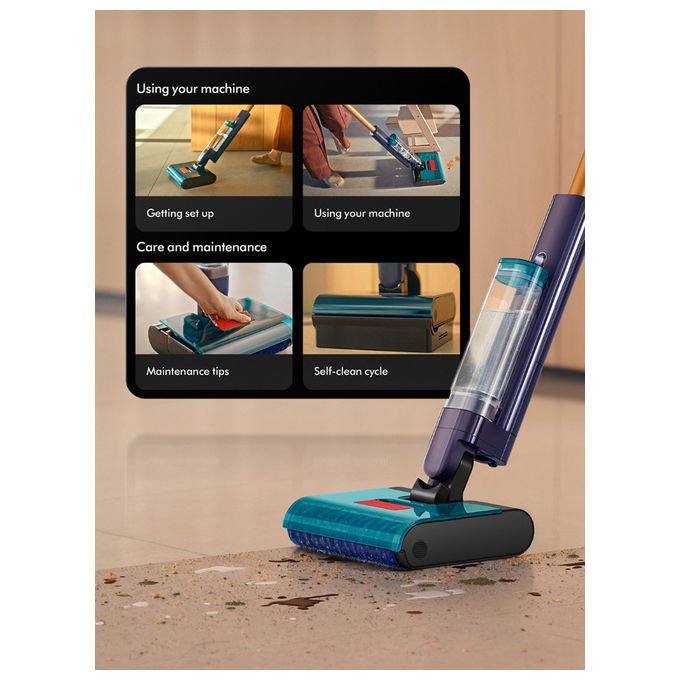 Dyson Clean+Wash Hygiene lavapavimenti senza filtro, secco e bagnato, 45 min, 4 modalita', autopulente, blu rame