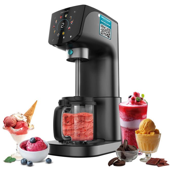 Cecotec gelatiera Gelatec 2100, 500W, 11 programmi, tecnologia CreamOn, touch screen, capacita' 2.1L, tarrine BPA free