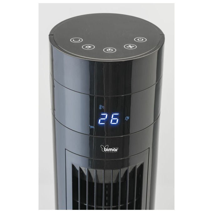 Bimar VC112 ventilatore a torre, 112 cm, telecomando, touch, 3 velocita', oscillante, timer 12h, nero