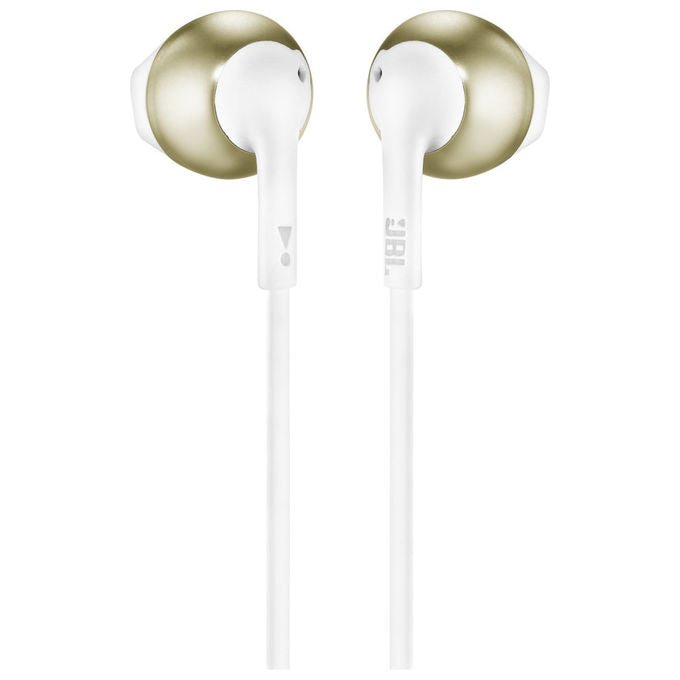 JBL Tune 205 auricolari in-ear cablati, microfono integrato, Jack 3.5 mm, Pure Bass, champagne oro