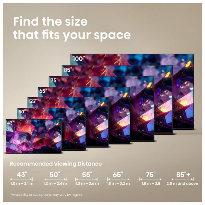 Hisense smart tv 100 pollici QLED 4K, 100E7S Pro, refresh rate 144Hz, HDR, VIDAA, gaming VRR AMD FreeSync