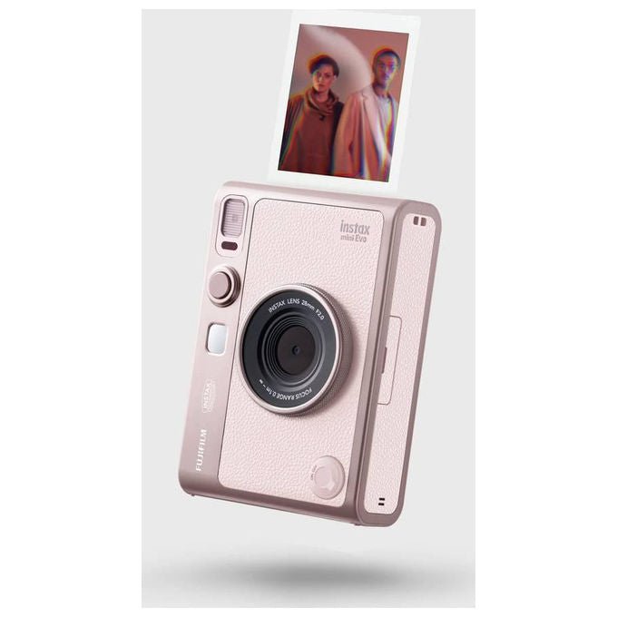 Fujifilm Instax mini Evo, fotocamera istantanea ibrida, 10 effetti lente e film, Bluetooth, LCD 3'', Gentle Rose