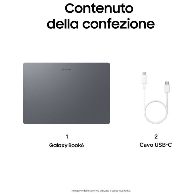 Samsung Galaxy Book6, notebook 16 pollici, Intel Core Ultra 7 355, 16 GB RAM, 512 GB SSD, Copilot+, Wi-Fi 6E, Windows 11 Home, grigio