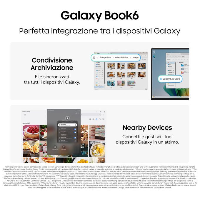 Samsung Galaxy Book6, notebook 16 pollici, Intel Core Ultra 7 355, 16 GB RAM, 512 GB SSD, Copilot+, Wi-Fi 6E, Windows 11 Home, grigio