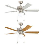 Eglo ventilatore da soffitto con luce Torreya, 35223, bianco, 5 pale MDF, diametro 132 cm, attacco E14, 55 W