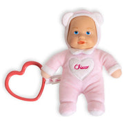Chicco My Doudou Doll Fiore, bambola morbida 18 cm, testa in vinile, anello cuore sensoriale, lavabile in lavatrice, 0+ mesi