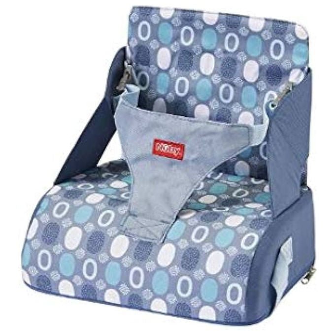 Nuby seggiolino booster da viaggio, pieghevole in borsa, cintura 3 punti, tessuto impermeabile, 6-36 mesi, blu