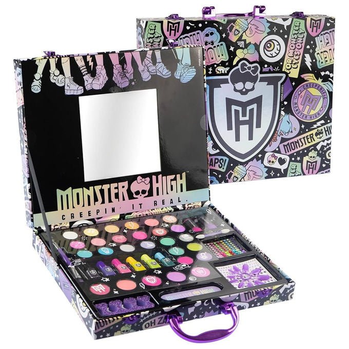 Nice Group, Monster High valigetta trucchi per bambine, con specchio, ombretti, smalti, rossetti, glitter, atossici, eta' 5+