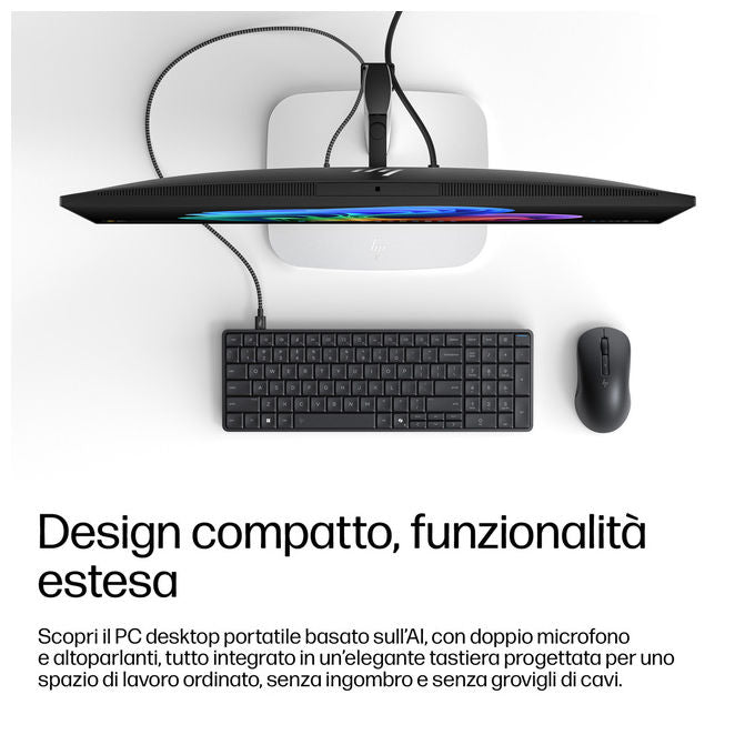 HP EliteBoard G1a mini PC, AMD Ryzen AI 7 PRO 350, 16 GB DDR5, SSD 1 TB, Windows 11 Pro, Wi-Fi 7, nero