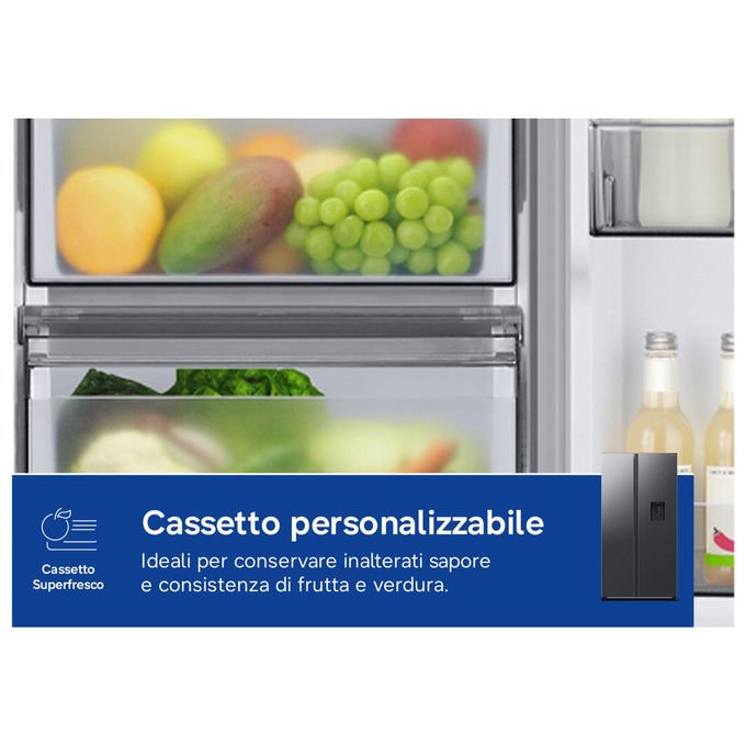 Samsung RS57DG410EB4EF Frigorifero Side by Side 578 L Classe E Wi-Fi (91x1 Flo78x65.4 cm) colore Nero