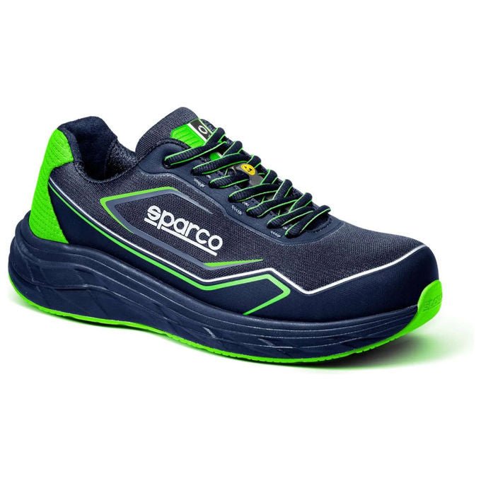 Sparco Willen scarpe antinfortunistiche S1PS ESD, puntale composito, tomaia seamless traspirante, antiperforazione, verde nero