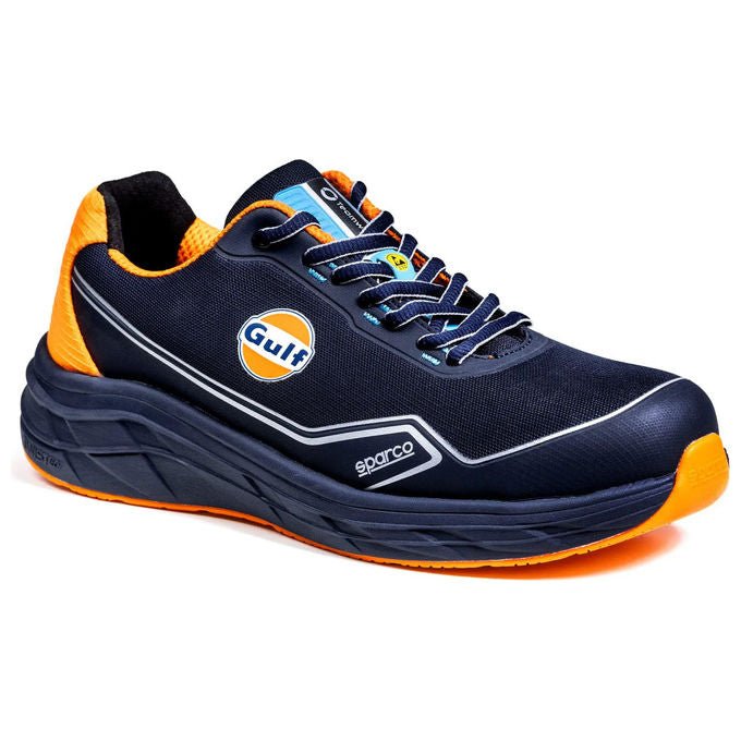 Sparco Willen, scarpe antinfortunistiche uomo donna, S1PS ESD SR FO HRO, stile running, traspiranti, blu verde, taglia 41