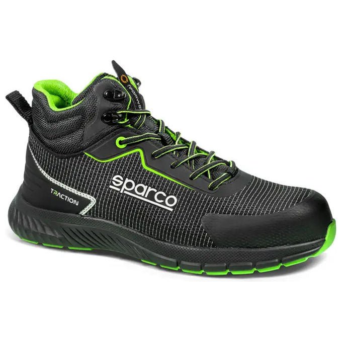 Sparco scarpe antinfortunistiche alte Traction-H Naoki, S3S ESD HRO, puntale vetroresina, metal free, idrorepellenti, EU 45
