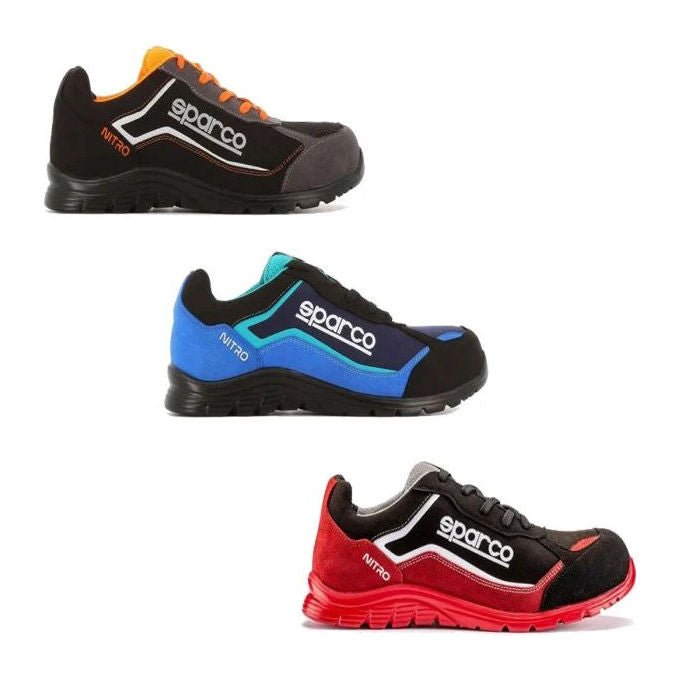 Sparco Nitro Elfyn, scarpe antinfortunistiche S3S ESD, metal free, idrorepellenti, grigio scuro giallo fluo, taglia 38