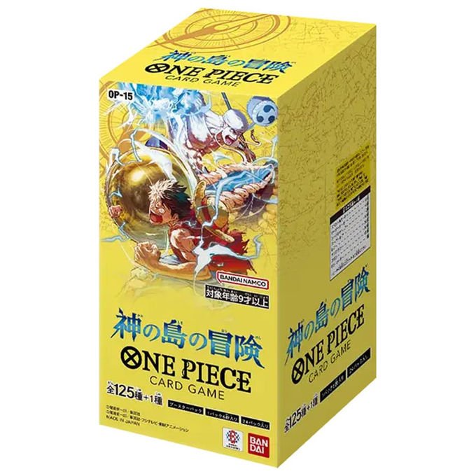 Bandai One Piece Card Game, booster box OP-15 Adventure on Kami's Island, 24 buste, 6 carte per busta, versione giapponese