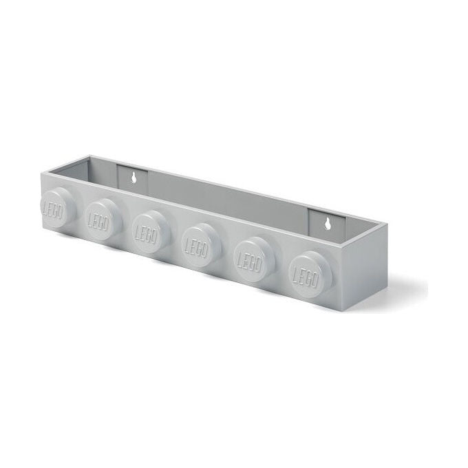 Lego mensola porta libri, grigio chiaro, plastica ABS BPA free, 47.8x7.8x11.5 cm, a parete o su superficie, Classic