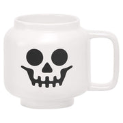 Lego tazza in ceramica grande scheletro bianco, 530 ml, forma testa minifigura, adatta a lavastoviglie e microonde