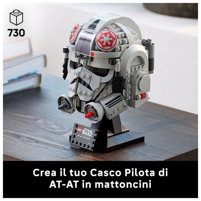 Lego Star Wars casco pilota di AT-AT 75429, set da costruzione per adulti, 730 pezzi, collezione caschi
