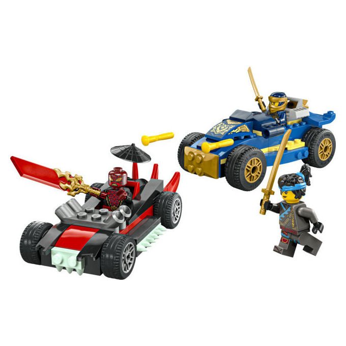 Lego Ninjago 71840 duello ad alta velocita' tra Rogue e Drix, 2 macchine giocattolo, 3 minifigure, 111 pezzi, 4+ anni