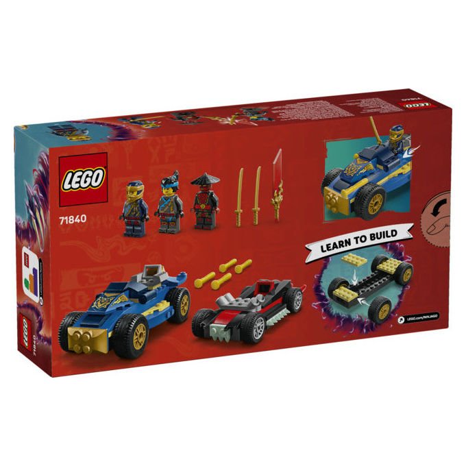 Lego Ninjago 71840 duello ad alta velocita' tra Rogue e Drix, 2 macchine giocattolo, 3 minifigure, 111 pezzi, 4+ anni