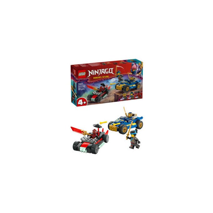 Lego Ninjago 71840 duello ad alta velocita' tra Rogue e Drix, 2 macchine giocattolo, 3 minifigure, 111 pezzi, 4+ anni